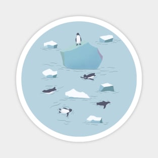 Penguins in Icy Waters Magnet